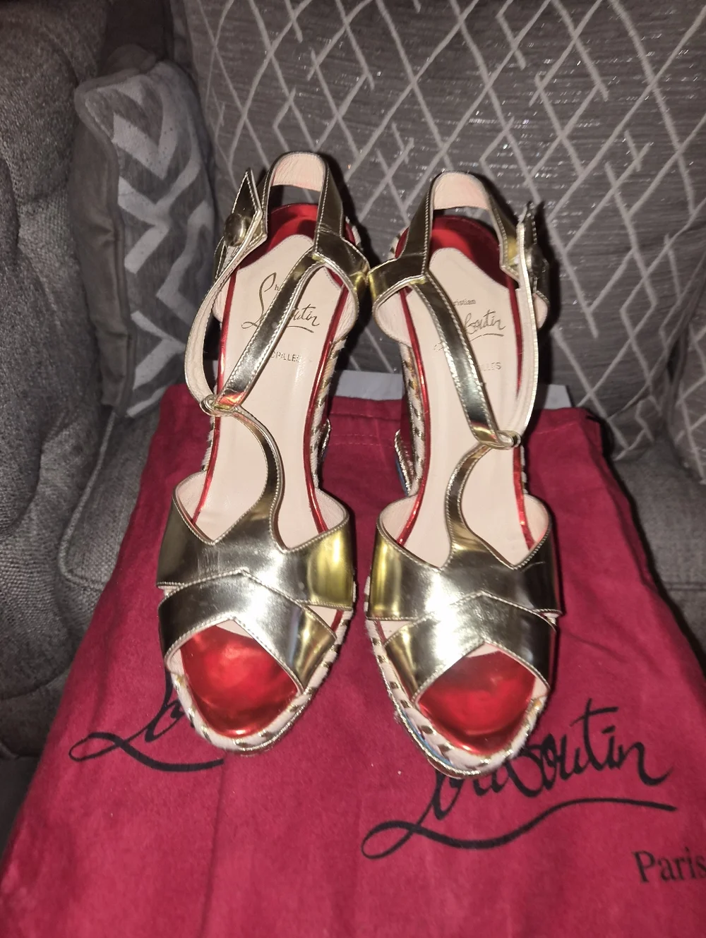 Christian Louboutin Tortolita Metallic Wedges